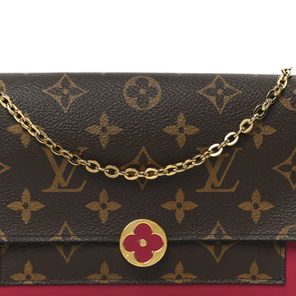 Louis Vuitton Monogram Flore Chain Wallet Fuchsia 7 of 9