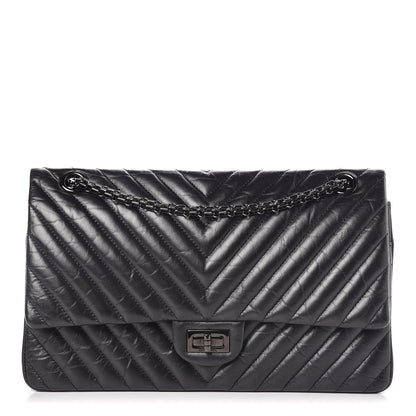 Chanel Aged Calfskin Chevron Quilted 2.55 Reissue 226 Flap Black 1 of 9