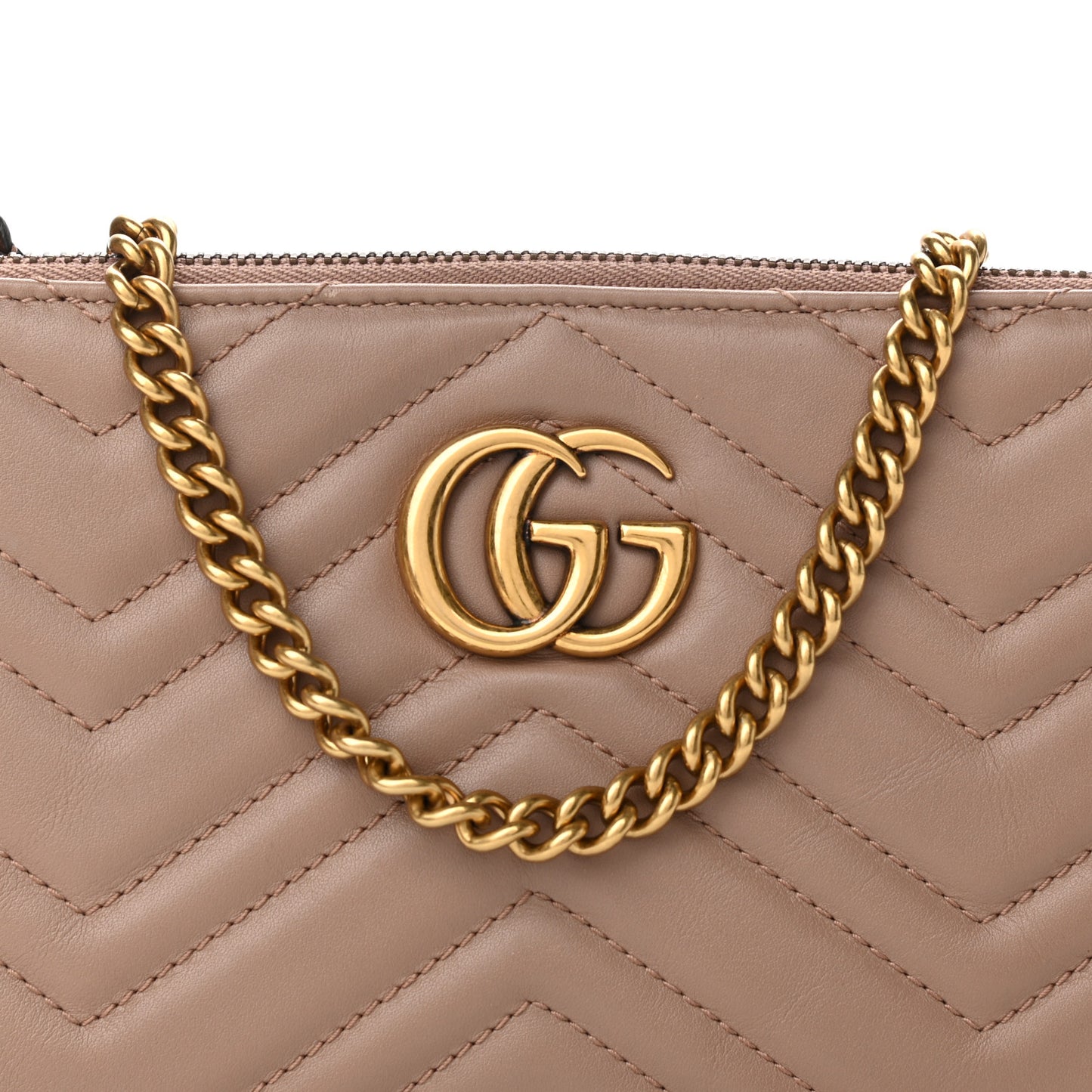 Calfskin Matelasse Mini GG Marmont Chain Bag Porcelain Rose
