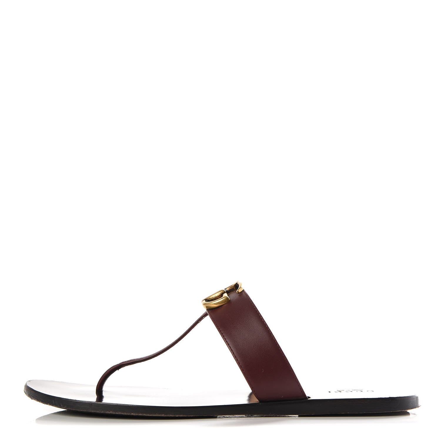 Gucci Calfskin GG Marmont Thong Sandals 39.5 Vintage Bordeaux 1 of 9