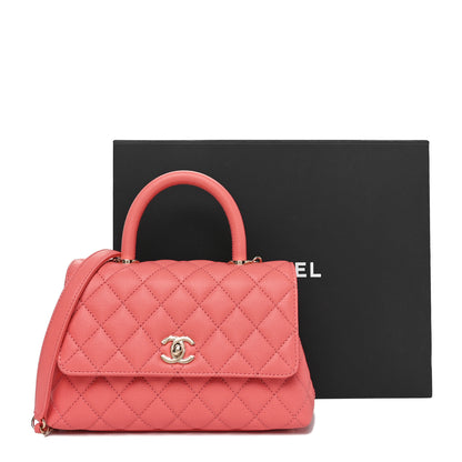 Chanel Caviar Quilted Mini Coco Handle Flap Coral 11 of 11
