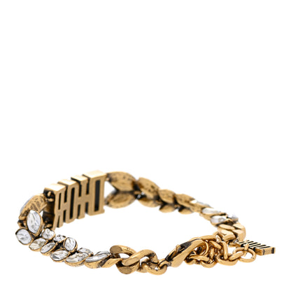 Christian Dior Crystal Metal Logo Dio(r)evolution Bracelet Aged Gold 3 of 5