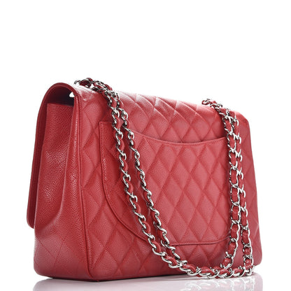 Chanel Caviar Quilted Maxi Single Flap Red 3 of 8