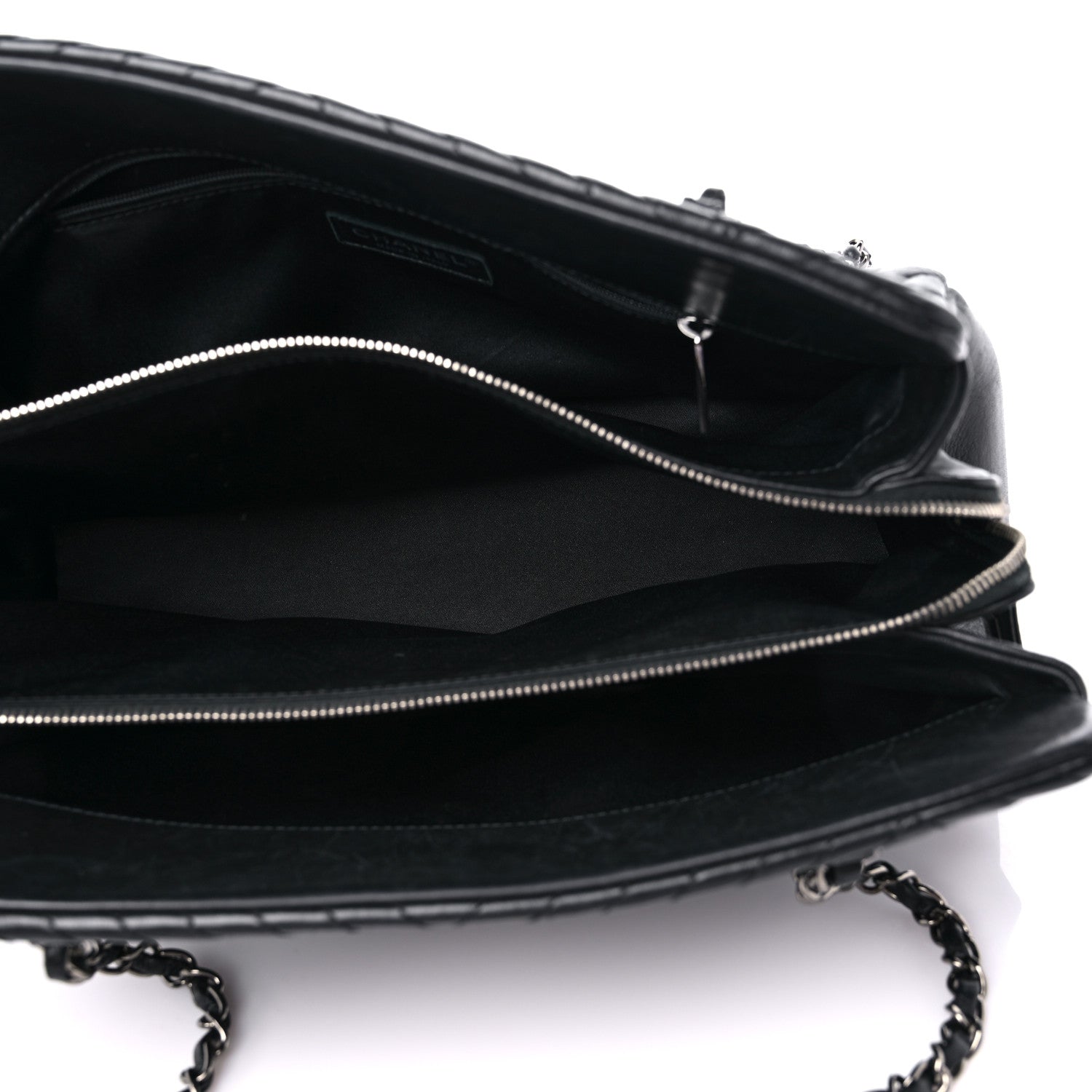 Chanel Lambskin Quilted CC Crossing Shopping Tote Black 5 of 15
