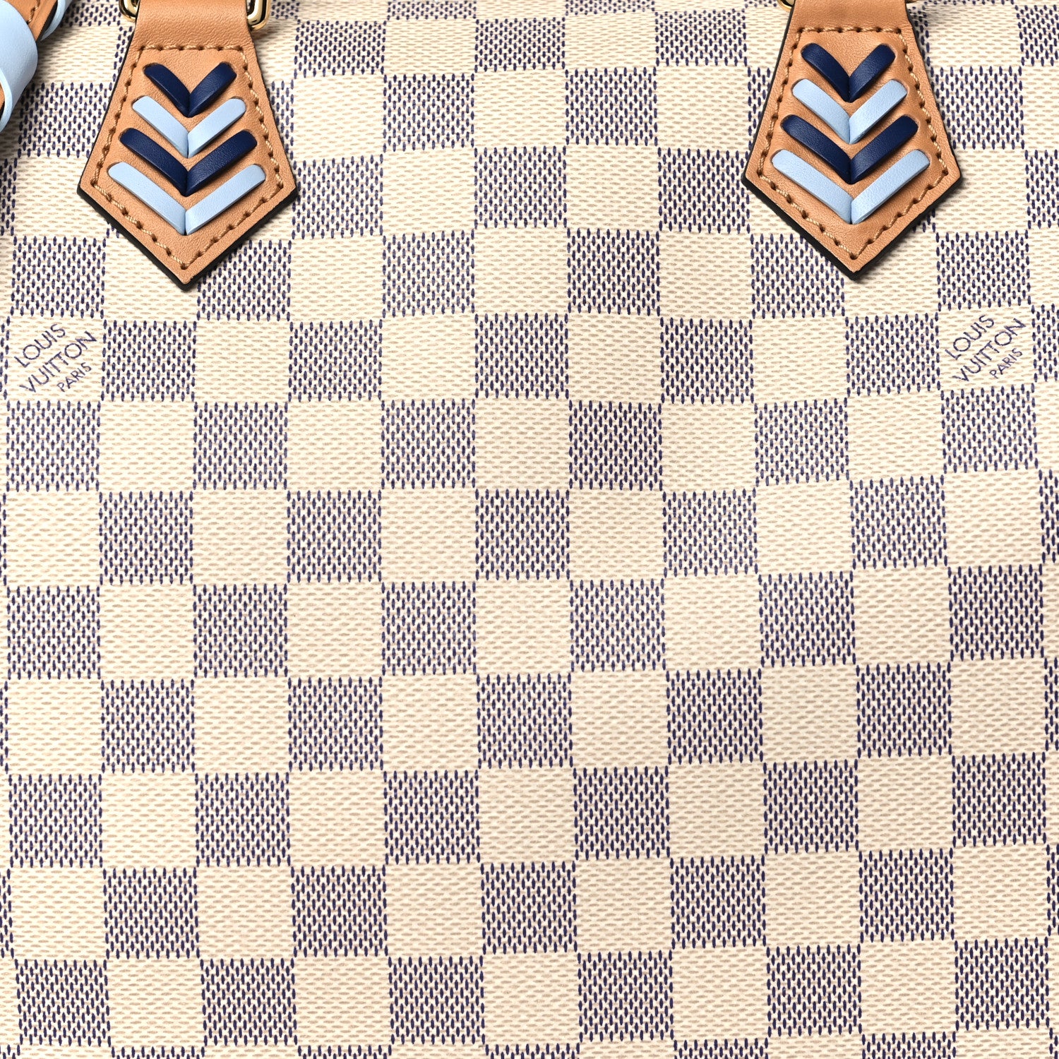 Louis Vuitton Damier Azur Braided Speedy Bandouliere 30 Blue 7 of 9