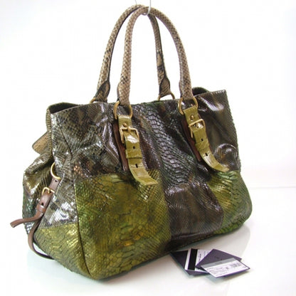 Prada Python Patch Shopper Tote Militare 3 of 13