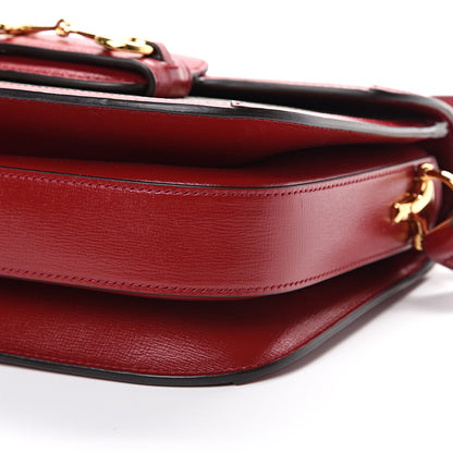 Gucci GG Supreme Monogram Azalea Calfskin Horsebit 1955 Shoulder Bag Beige Ebony New Cherry Red 9 of 11