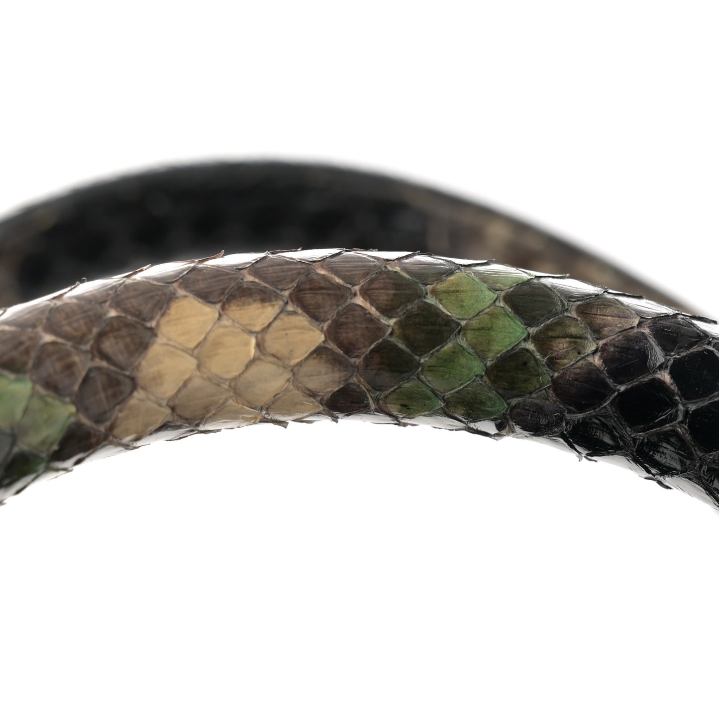 Snakeskin Stirrup Medium Top Handle Bag Multicolor