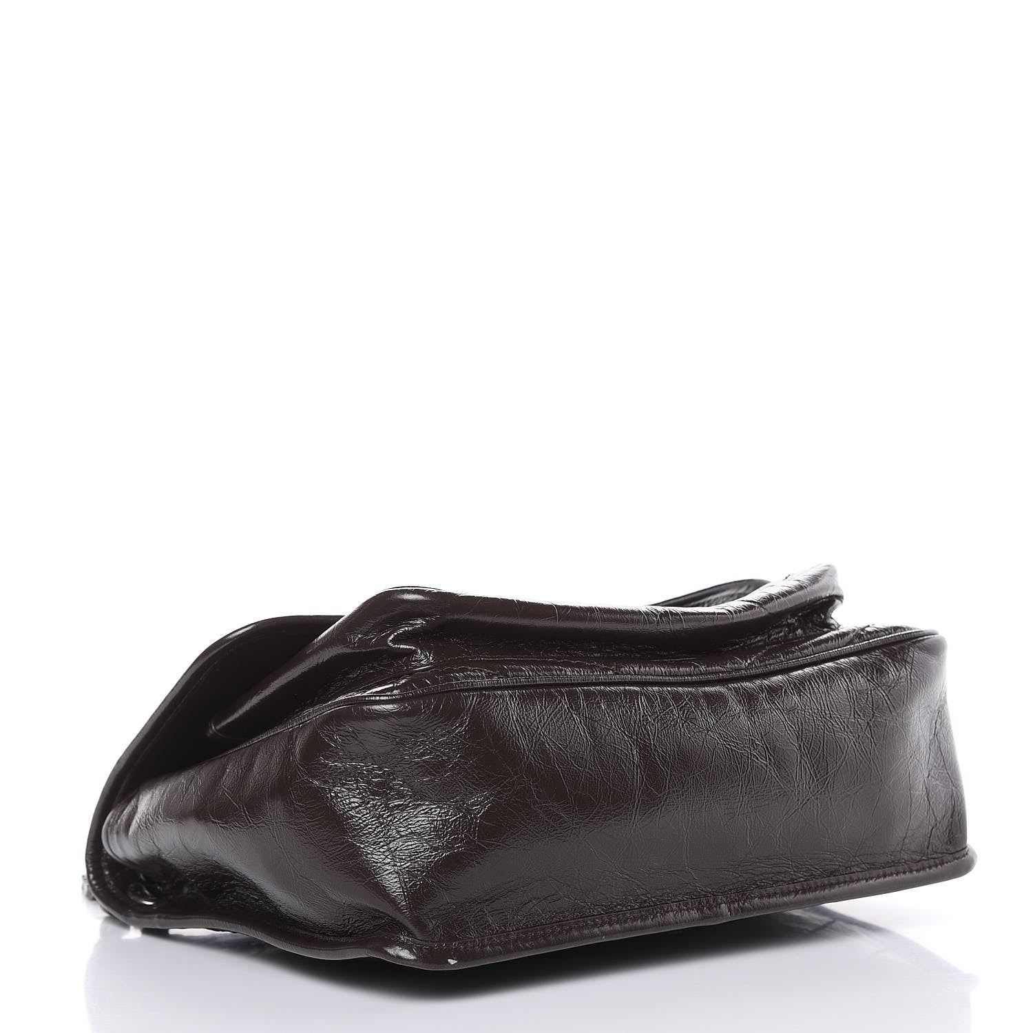 Saint Laurent Crinkled Calfskin Matelasse Monogram Medium Niki Chain Satchel Western Moka 4 of 9