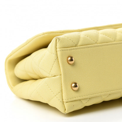 Chanel Caviar Quilted Mini Coco Handle Flap Yellow 6 of 15