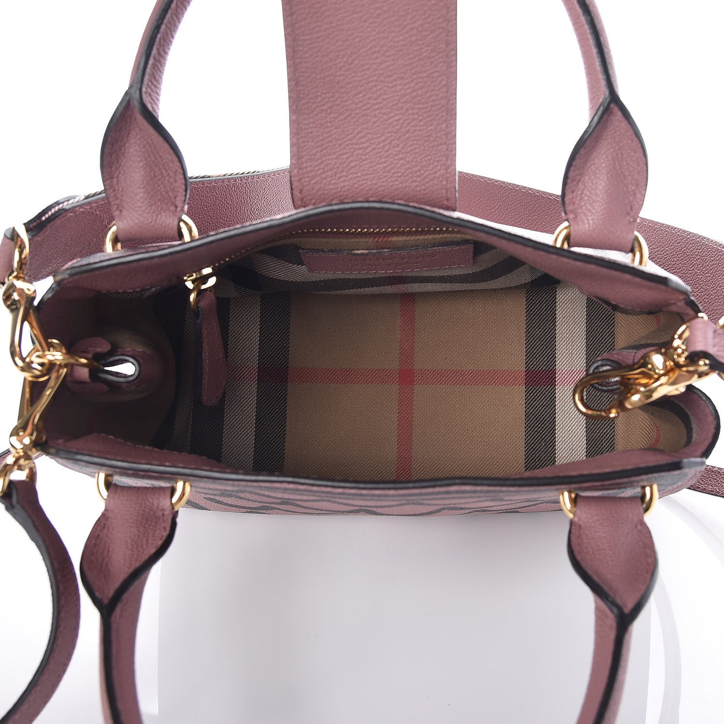 Soft Grain Calfskin Graphic Print Small Buckle Tote Dusty Pink