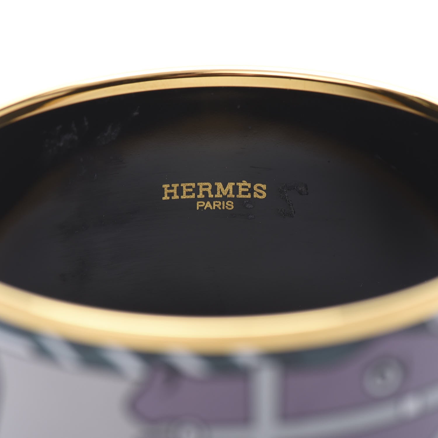 Hermes Enamel Printed Quadrige Extra Wide Bracelet 65 Mineral 4 of 6