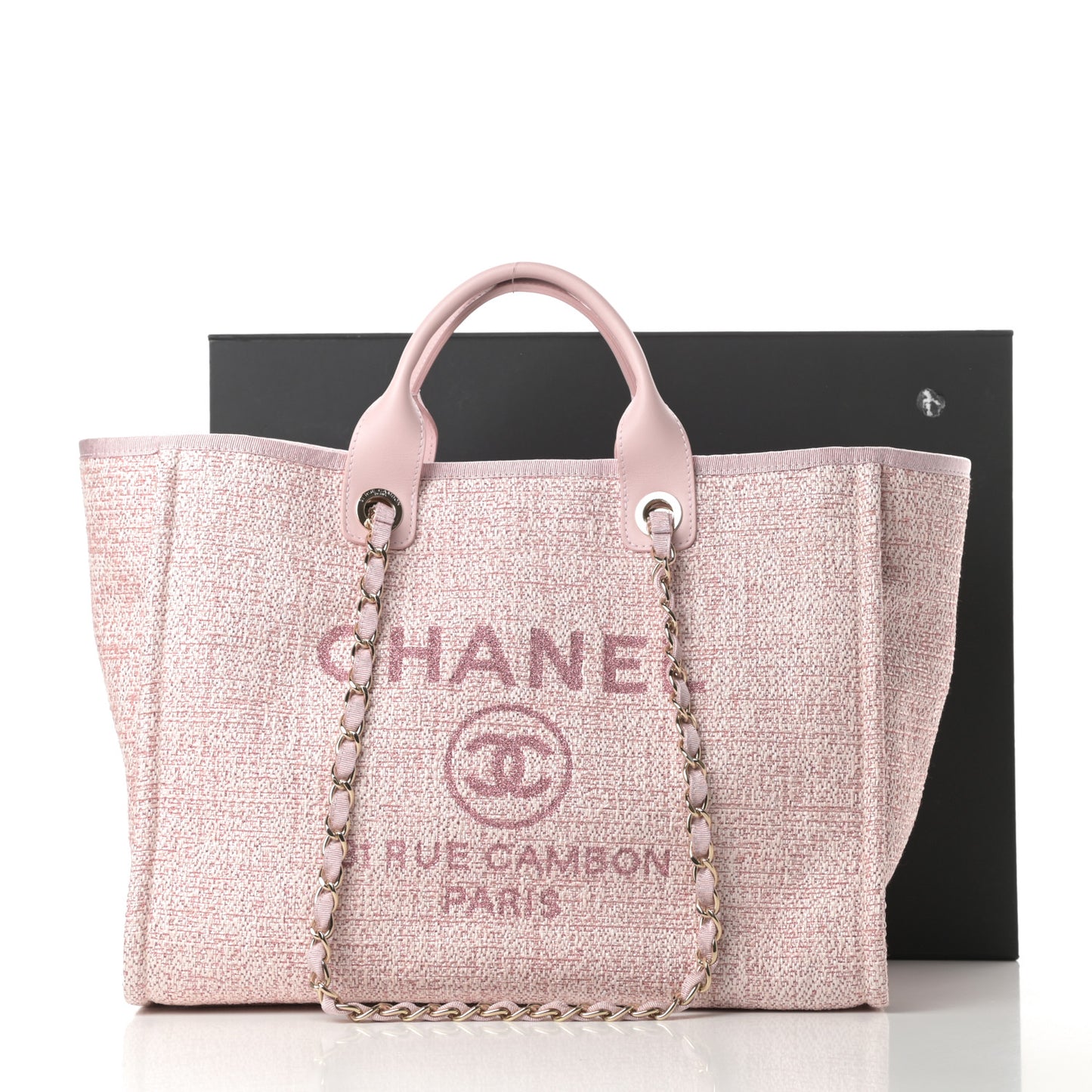 Straw Lurex Medium Deauville Tote Pink