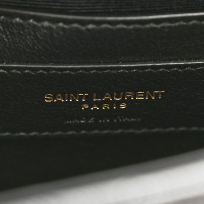 Saint Laurent Grain De Poudre Textured Mixed Matelasse Triquilt Small Monogram Satchel Black 6 of 12