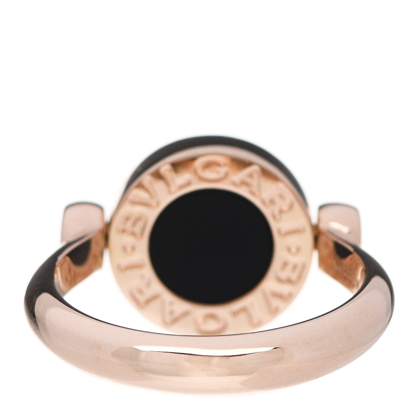 18K Rose Gold Mother of Pearl Onyx BVLGARI BVLGARI Ring 50 5.25
