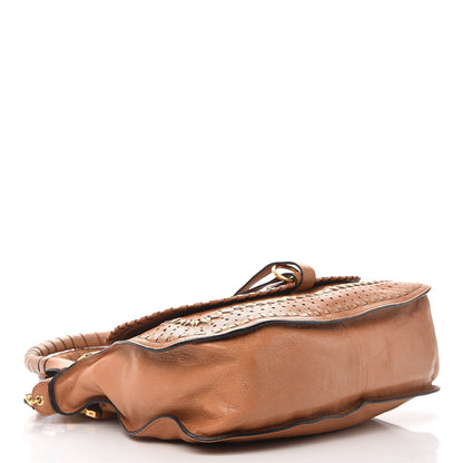 Chloe Calfskin Embroidered Medium Marcie Satchel Tan 5 of 12