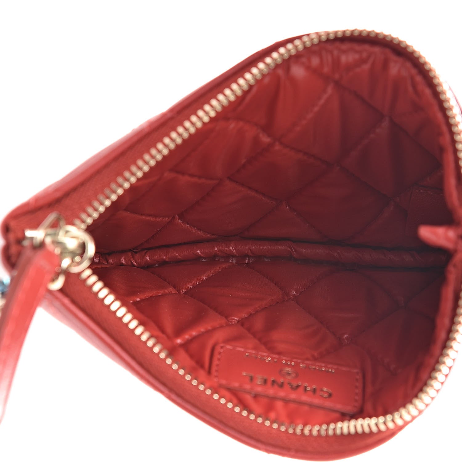 Chanel Lambskin Quilted Small Casino Cosmetic Case Red 5 of 8