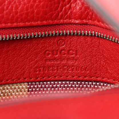 Gucci Cellarius Calfskin Small Bamboo Daily Top Handle Bag Hibiscus Red 6 of 10