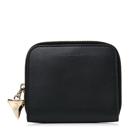 Givenchy Lambskin Shark Lock Zip Around Compact Wallet Black 1 of 9