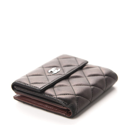 Chanel Lambskin Quilted Compact French Flap Wallet Black 4 of 8