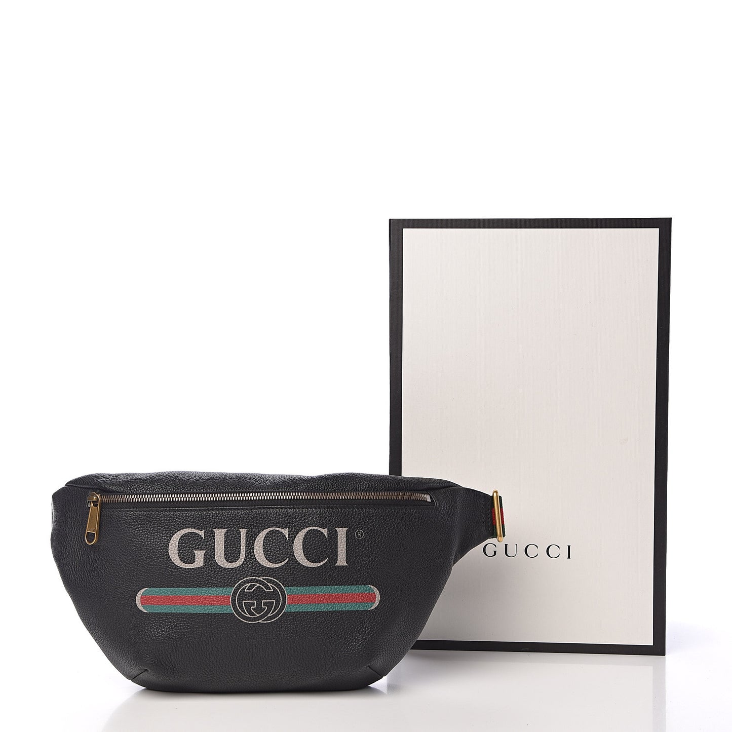 Grained Calfskin Logo Belt Bag Black