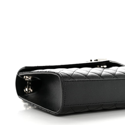 Saint Laurent Grain De Poudre Textured Mixed Matelasse Triquilt Medium Monogram Satchel Black 10 of 11