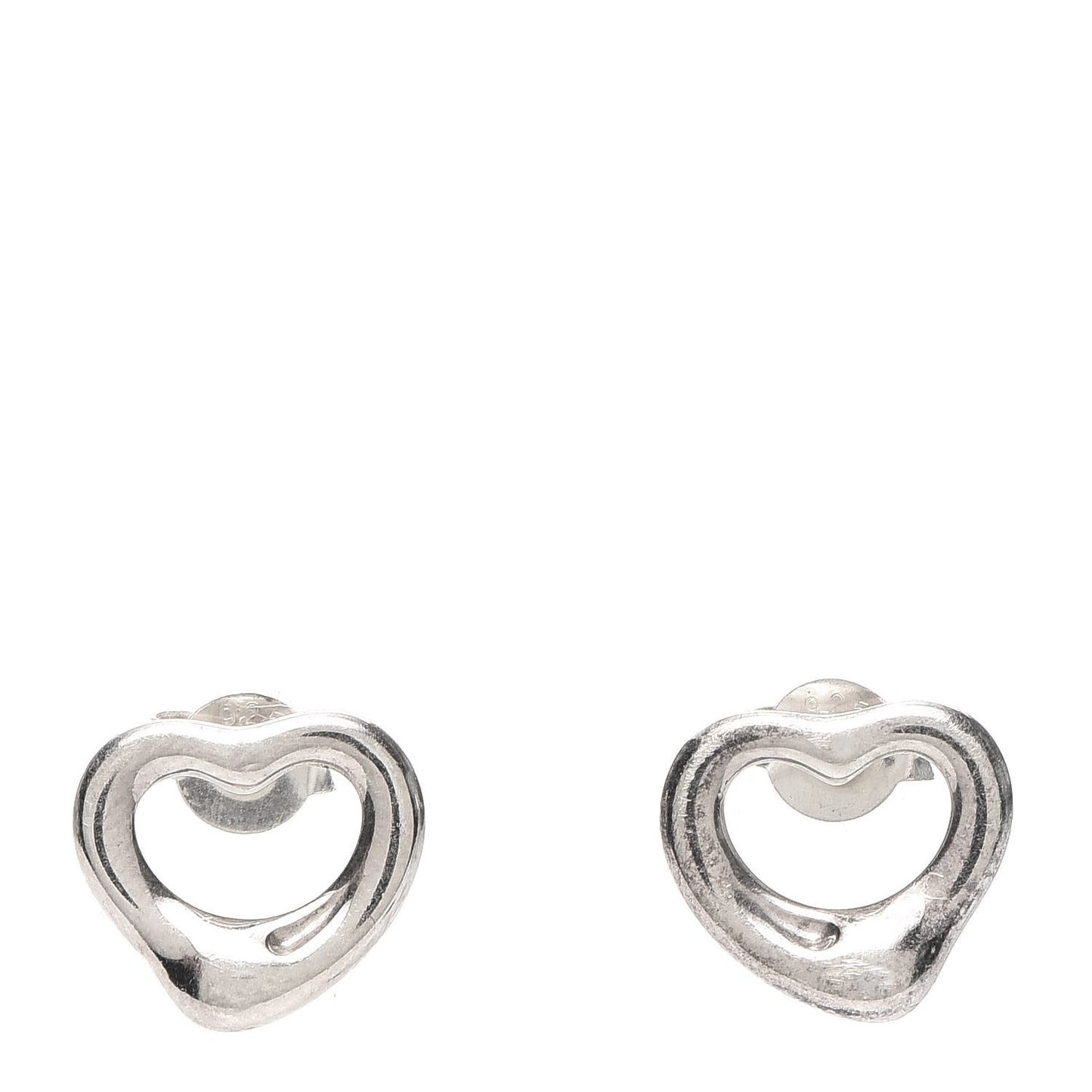 Sterling Silver 11mm Elsa Peretti Open Heart Earrings