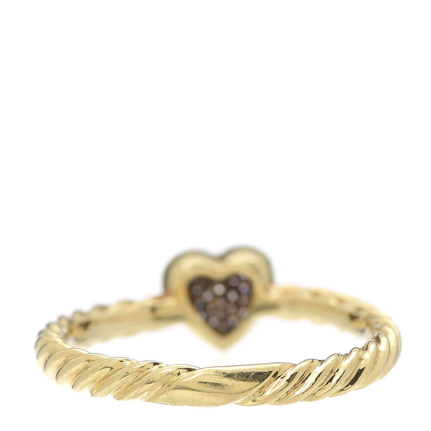 David Yurman 18K Yellow Gold Diamond Cable Classics Heart Ring 52 6 3 of 4