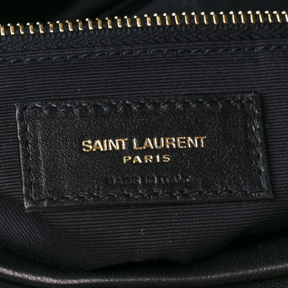 Saint Laurent Lambskin Quilted Medium Loulou Puffer Monogram Chain Satchel Black 7 of 11