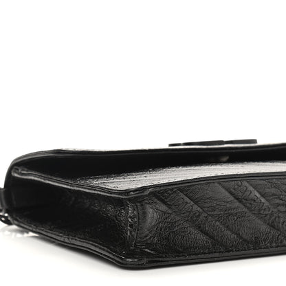 Balenciaga Shiny Goatskin Logo Embossed Monochrome BB Wallet On Chain Black 6 of 9