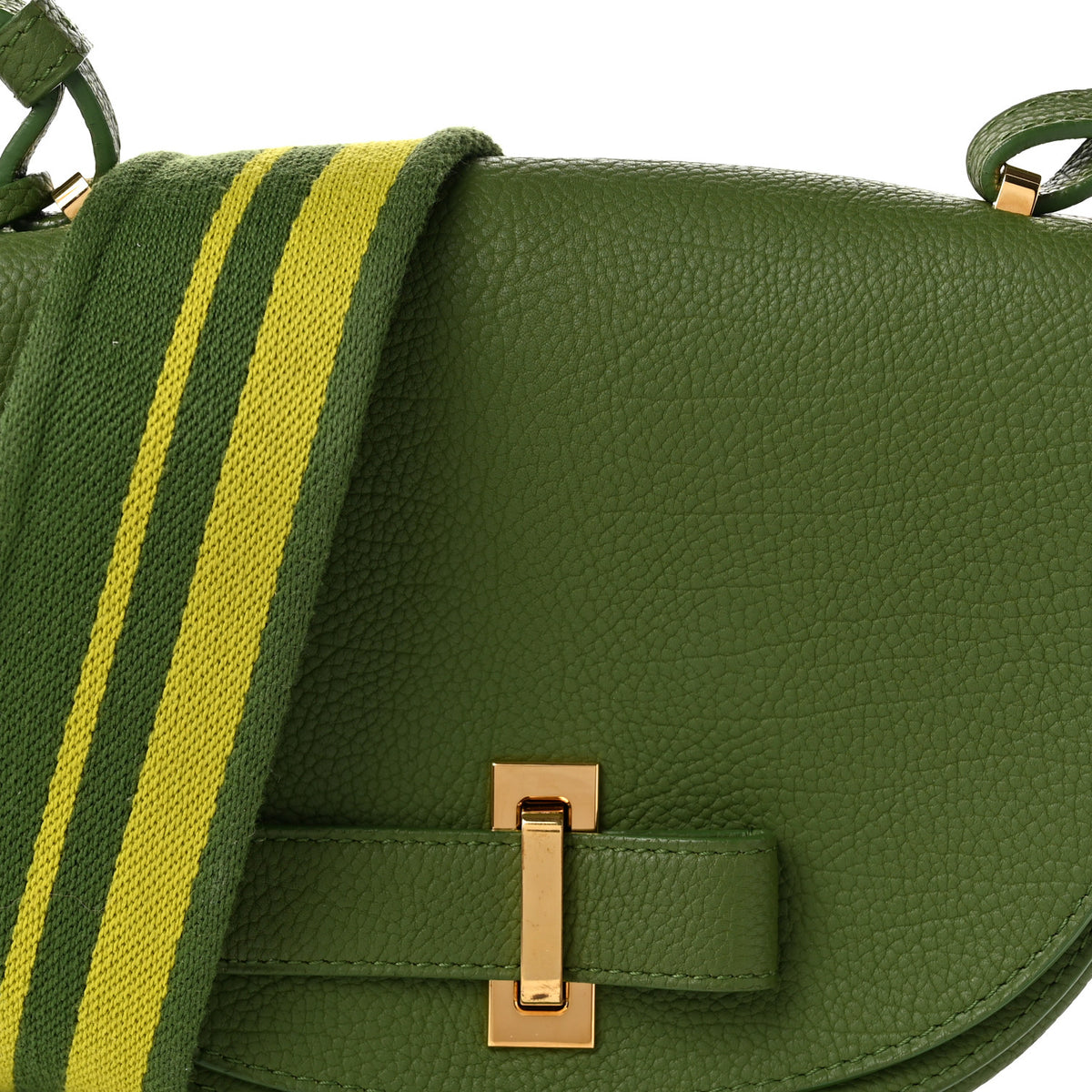 Delvaux Crispy Calfskin Mini Le Mutin Saddle Bag Green 9 of 11
