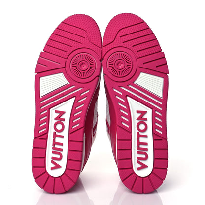 Louis Vuitton Calfskin Embossed Monogram Mens LV Trainer Sneakers 9 Fuchsia 5 of 8