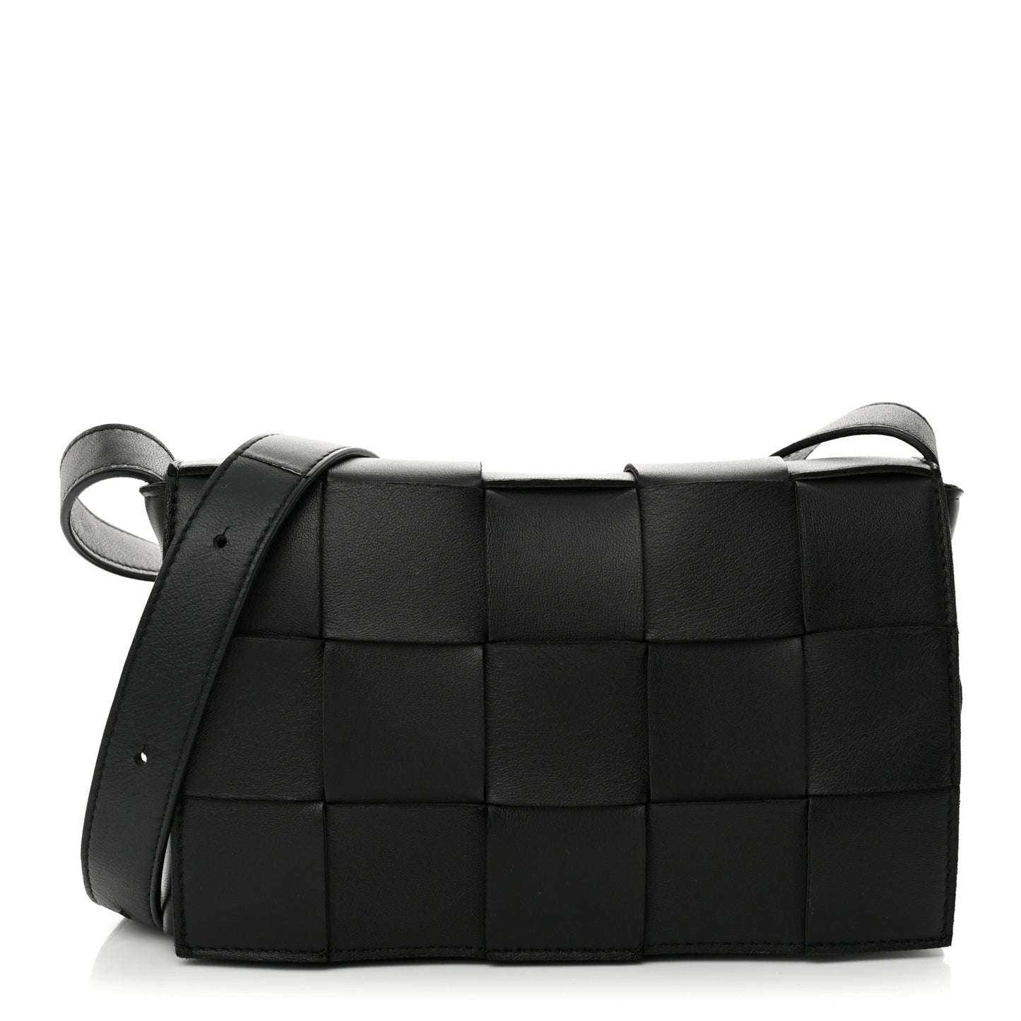 Lambskin Maxi Intrecciato Cassette Crossbody Bag Black