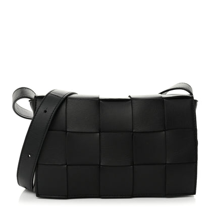 Bottega Veneta Lambskin Maxi Intrecciato Cassette Crossbody Bag Black 1 of 11