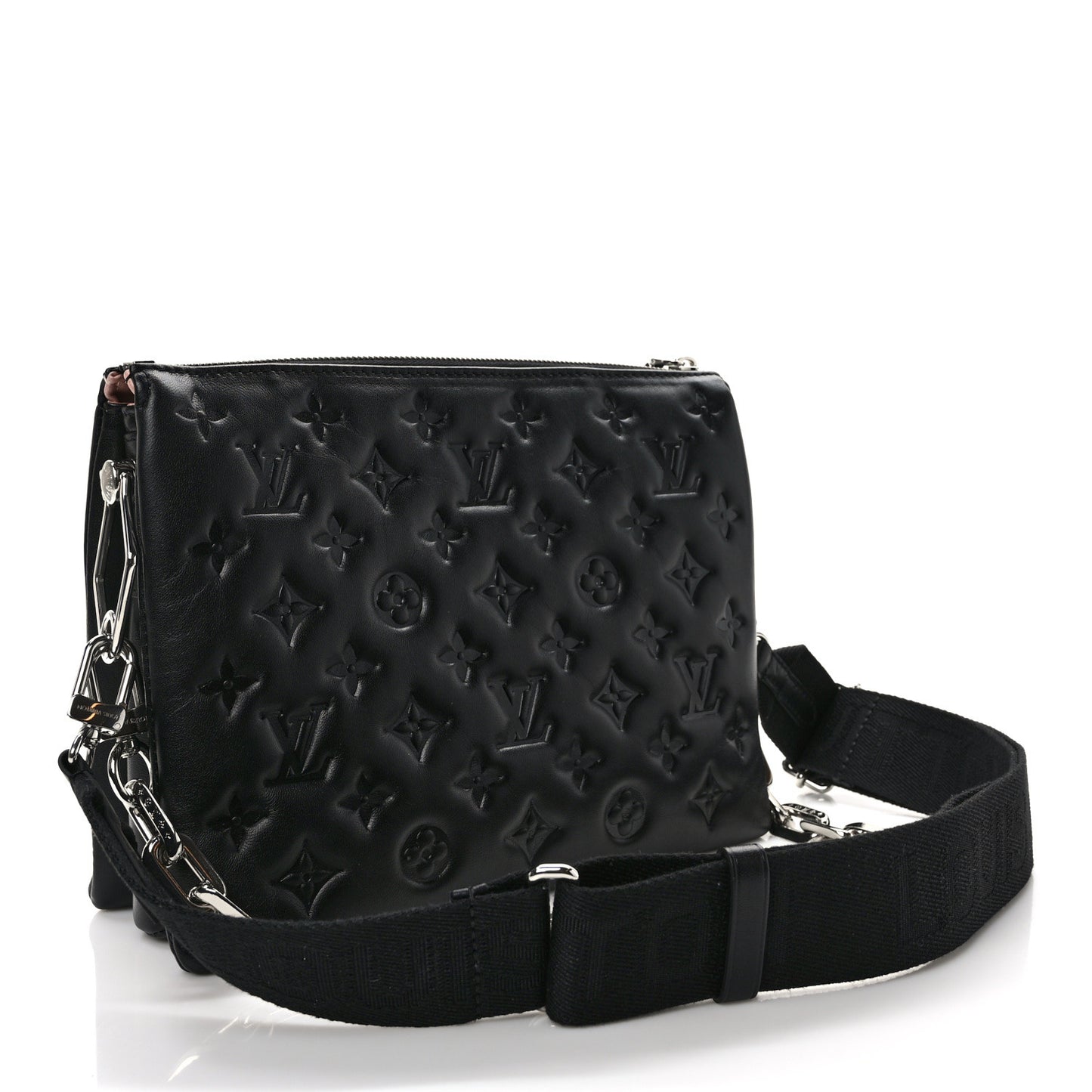 Lambskin Embossed Monogram Coussin PM Black