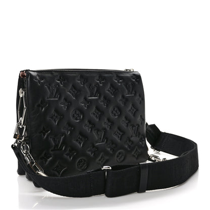 Louis Vuitton Lambskin Embossed Monogram Coussin PM Black 4 of 10
