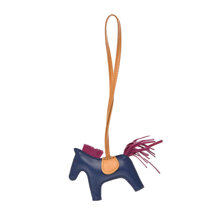 Hermes Milo Lambskin Grigri Rodeo Horse Bag Charm PM Bleu Saphir Rose Pourpre Bouton D'Or 1 of 4