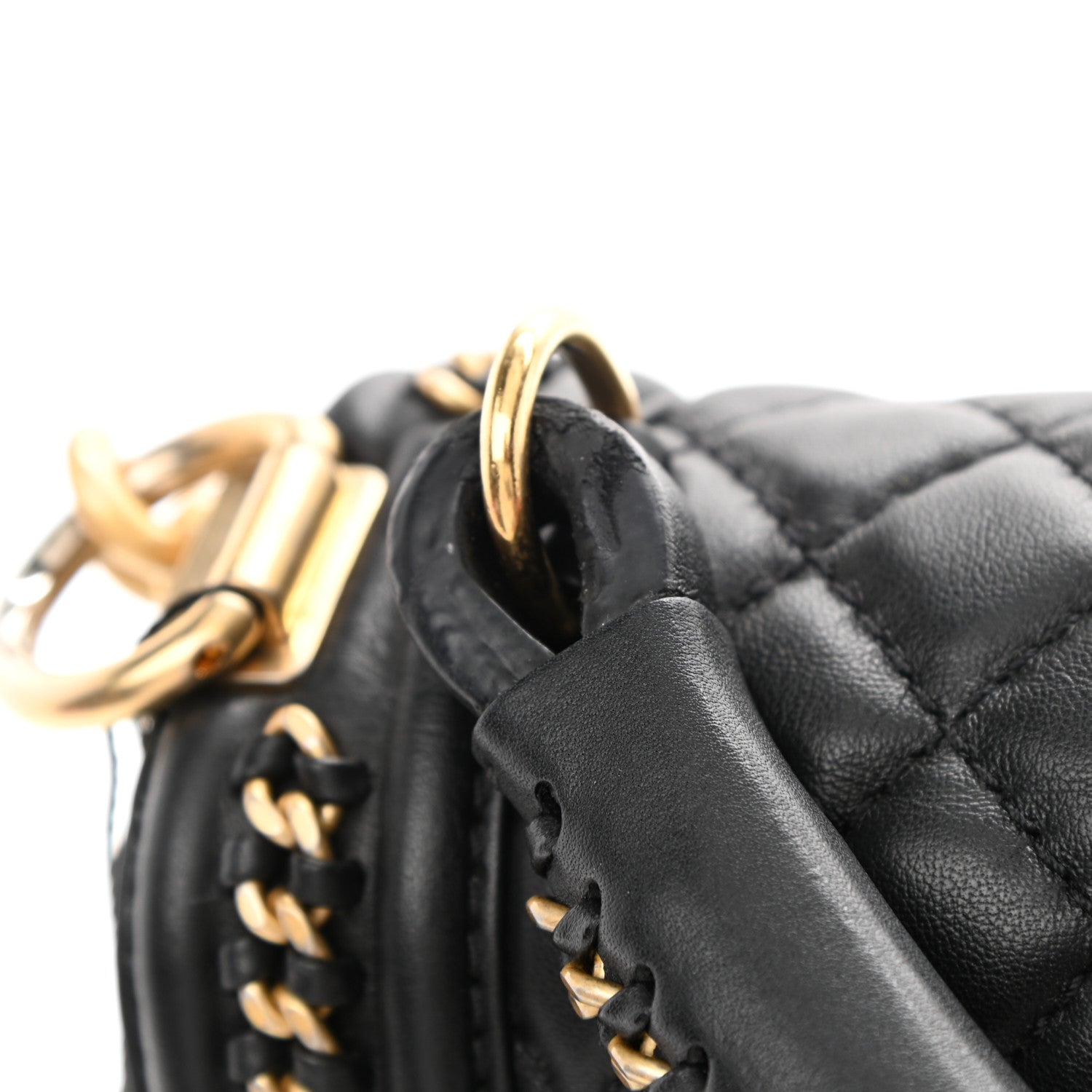 Chanel Calfskin Quilted New Medium Boy Top Handle Flap Black 10 of 11