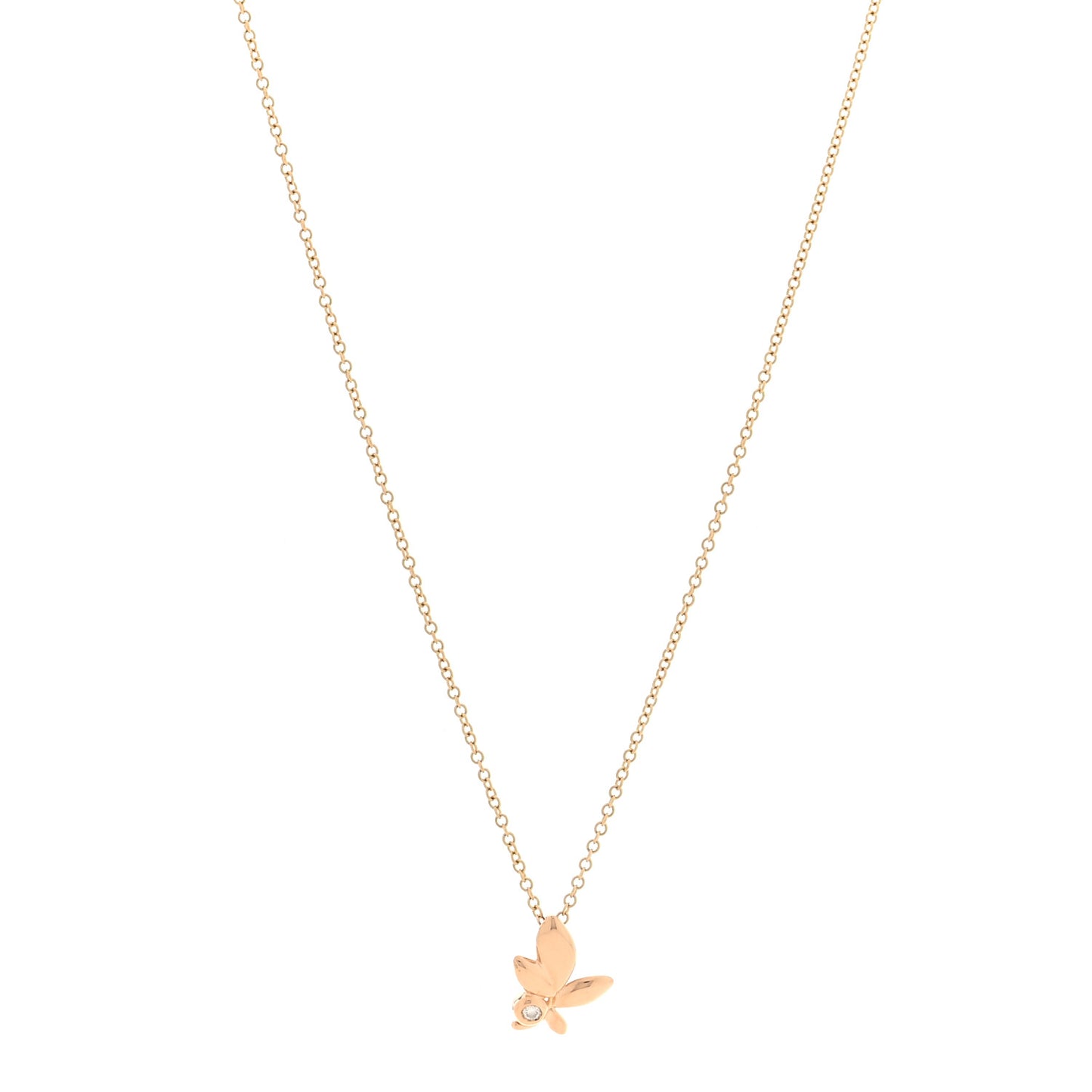 18K Yellow Gold Diamond Paloma Picasso Olive Leaf Pendant Necklace