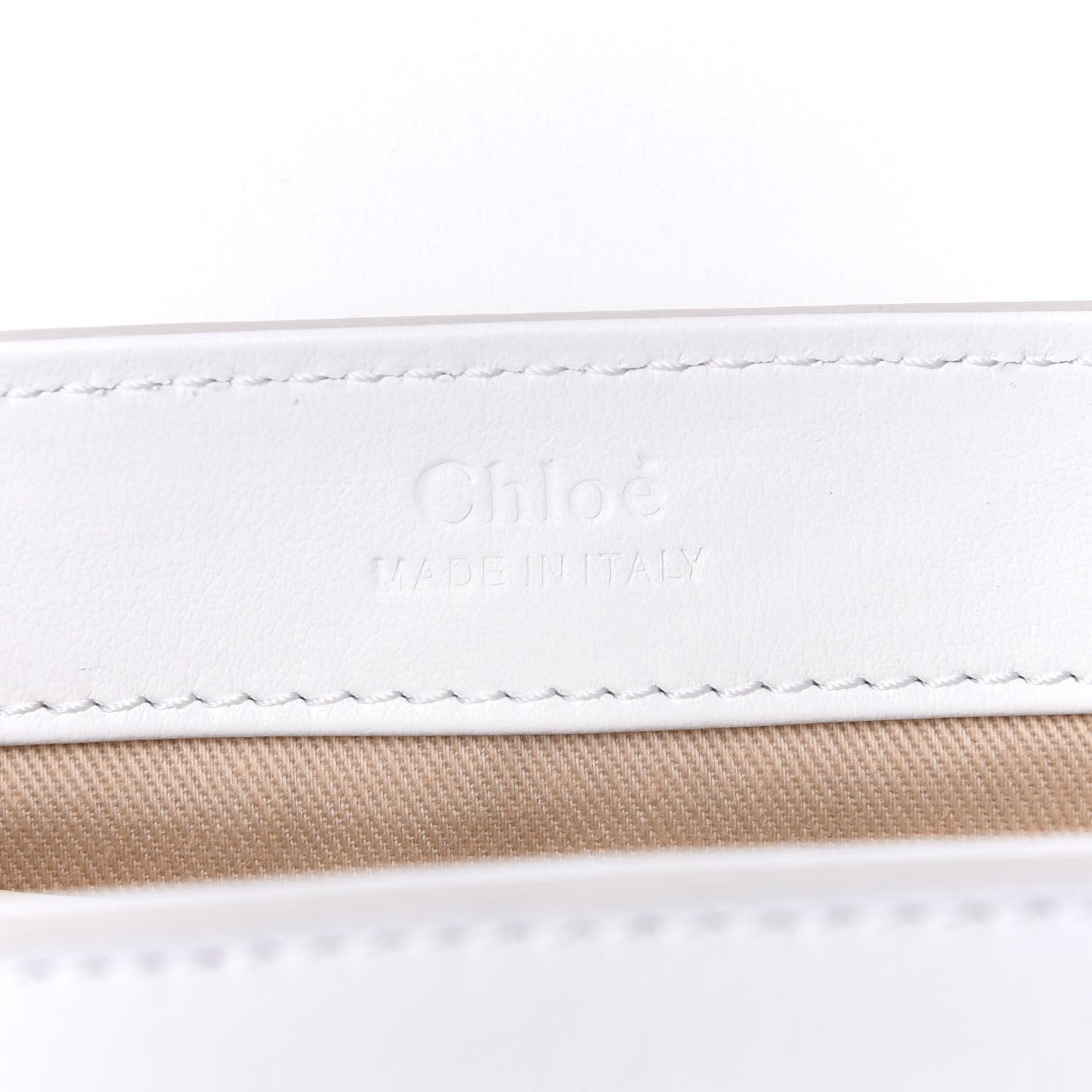 Shiny Calfskin Suede Mini C Bag Brilliant White