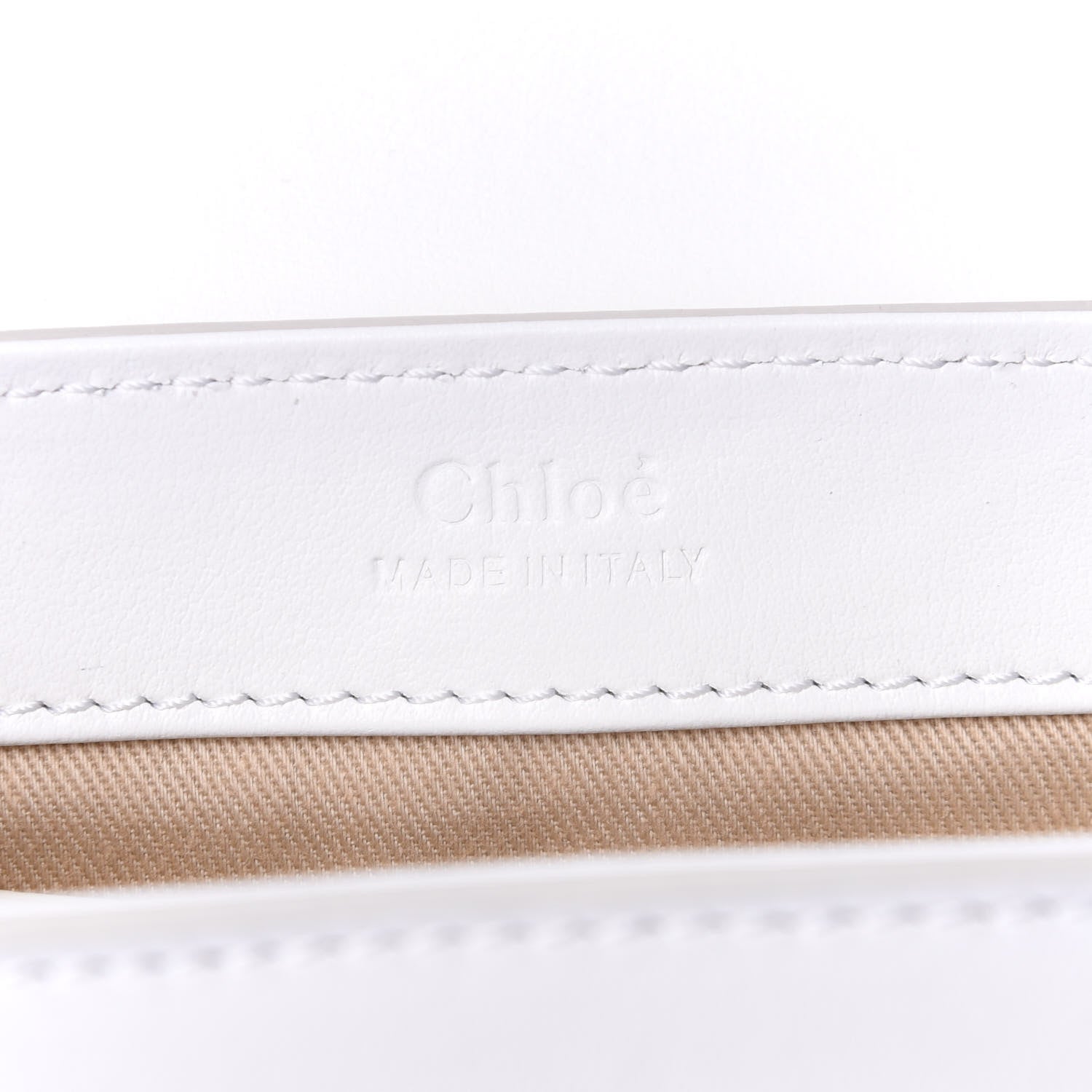 Chloe Shiny Calfskin Suede Mini C Bag Brilliant White 5 of 9