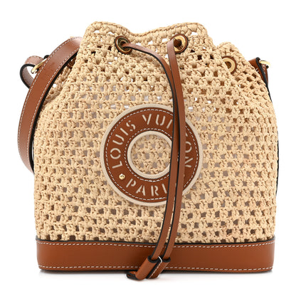 Louis Vuitton Raffia Calfskin Noe BB Natural Tan 1 of 9
