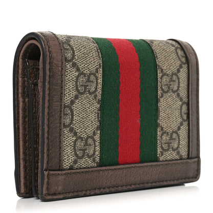 Gucci GG Supreme Monogram Web Ophidia Card Case Beige New Acero 3 of 7