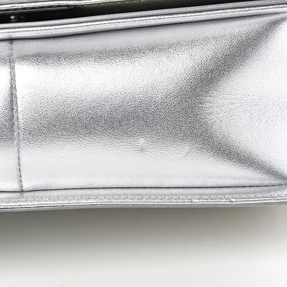 Chanel Metallic Patent Calfskin Quilted Medium Boy Flap Silver 13 of 14