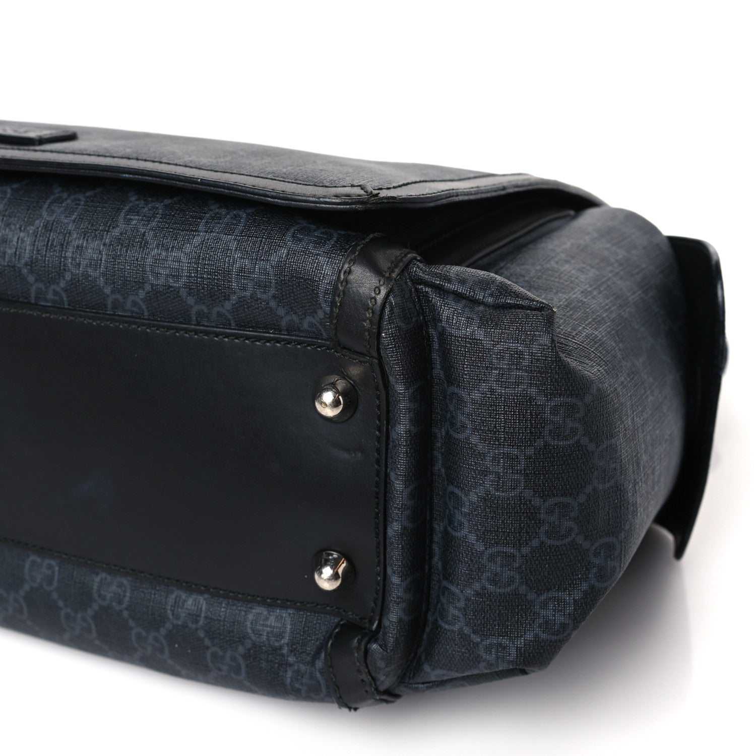 Gucci GG Supreme Monogram Web Messenger Diaper Bag Black Grey 9 of 14