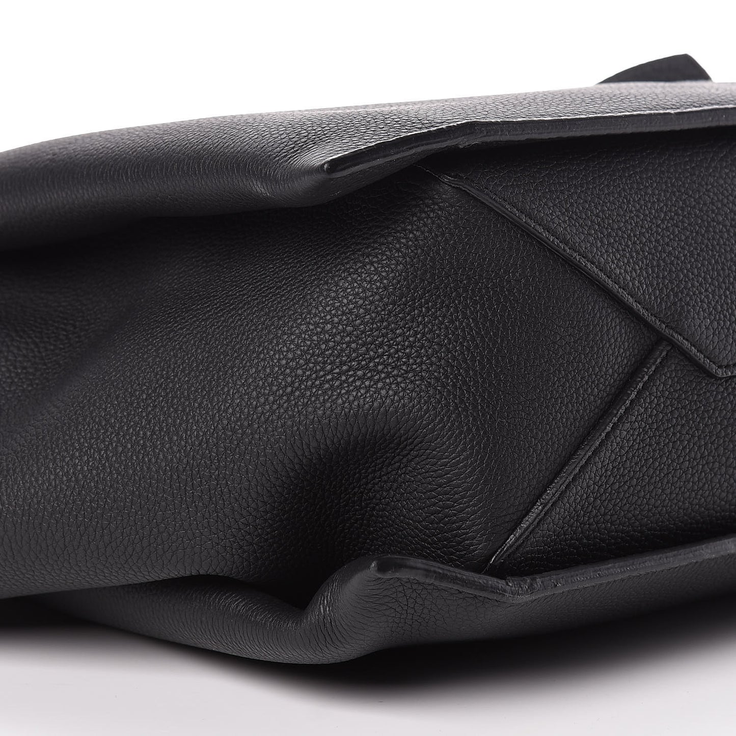 Baby Grained Calfskin Medium Tri-Fold Bag Black