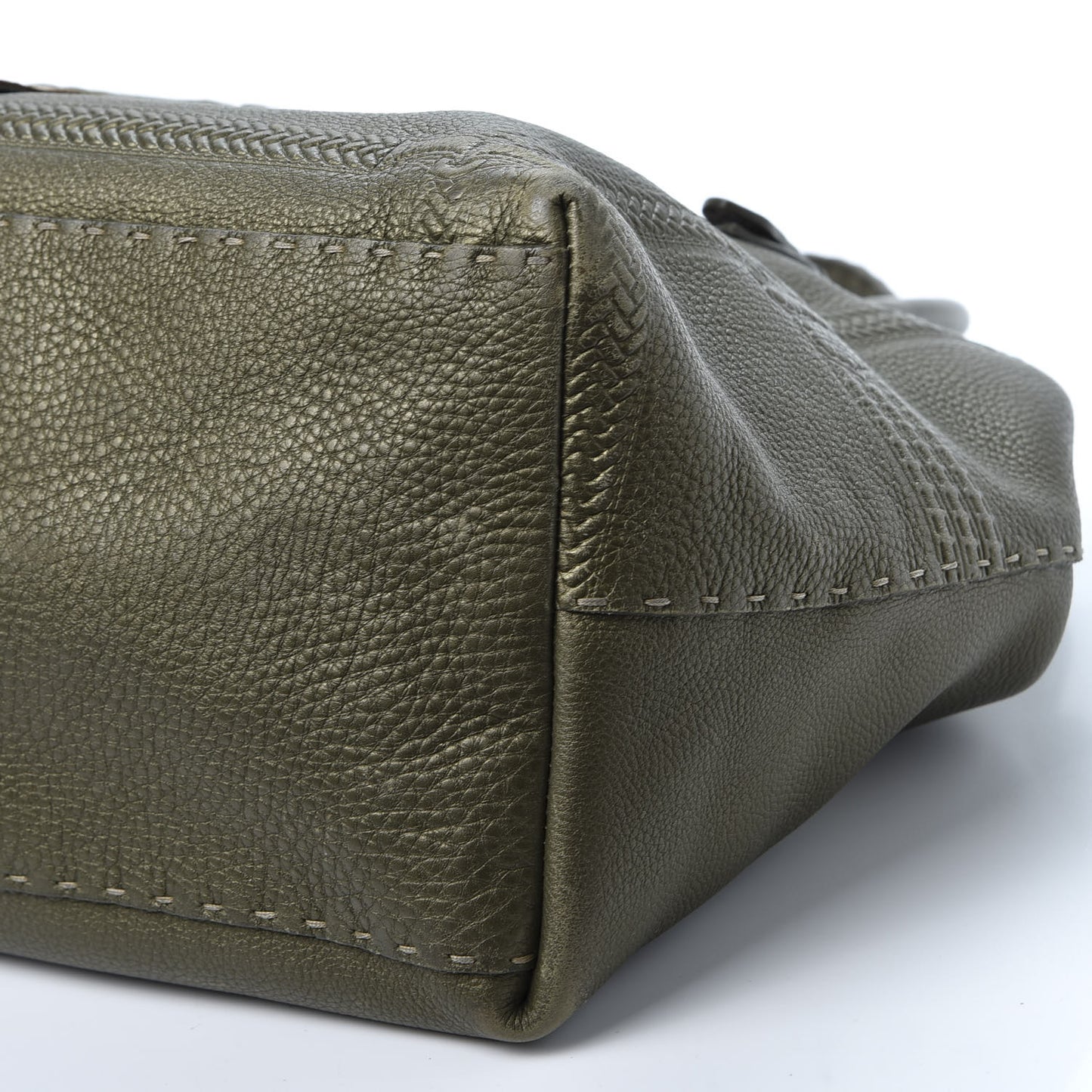 Calfskin Romano Selleria Large Villa Borghese Tote Green