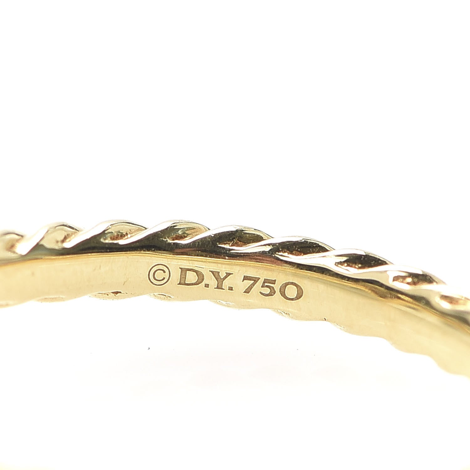 David Yurman 18K Yellow Gold Diamond Cable Classics Heart Ring 52 6 4 of 4