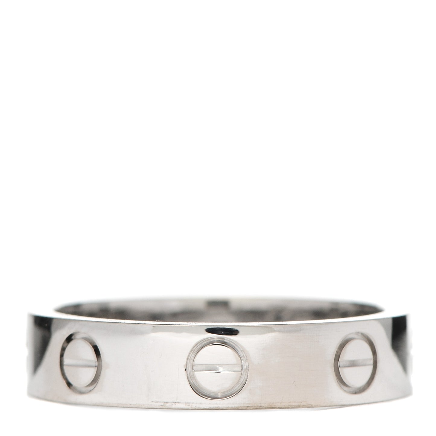 18K White Gold Diamond 4mm LOVE Wedding Band Ring 49 4.75