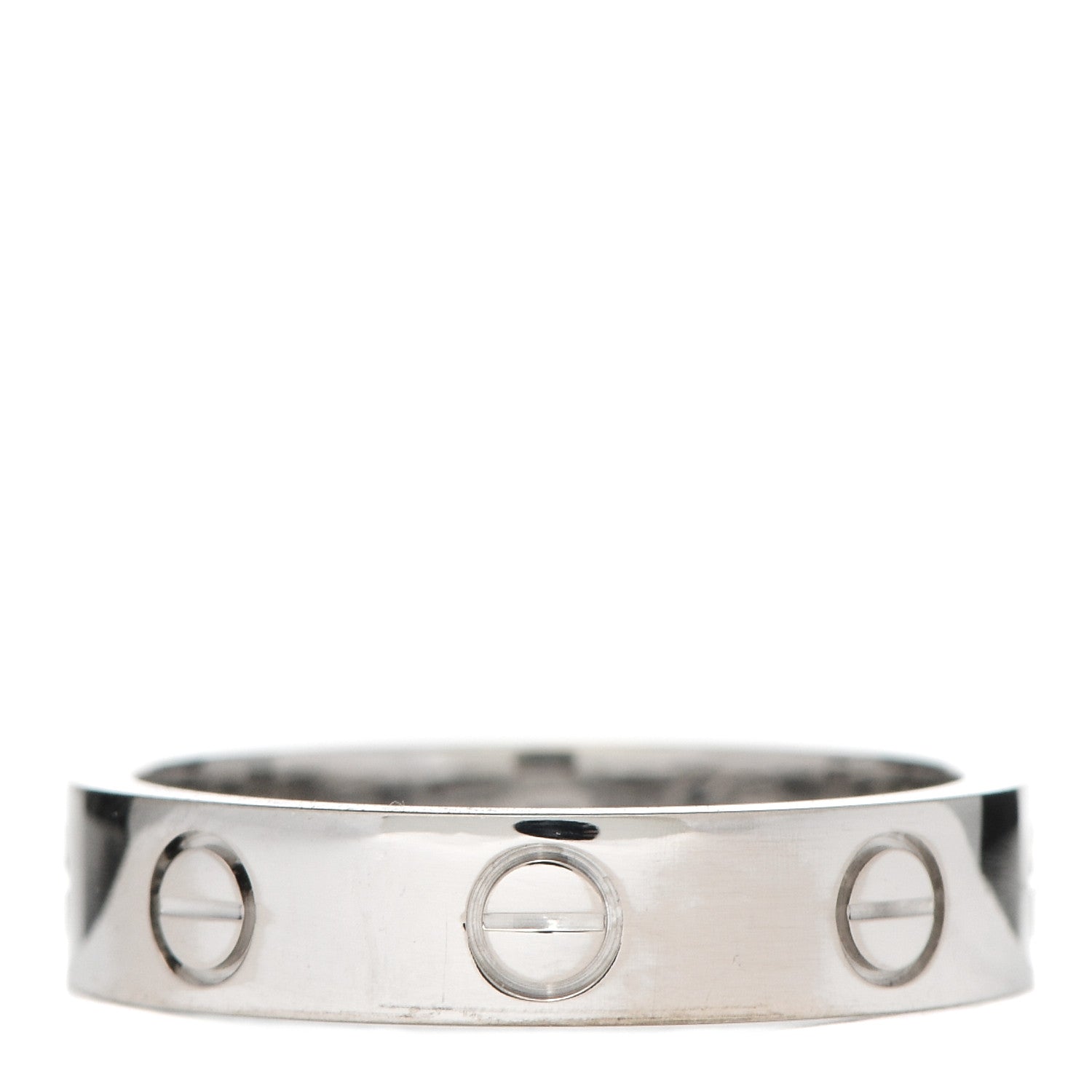 Cartier 18K White Gold Diamond 4mm LOVE Wedding Band Ring 49 4.75 3 of 5